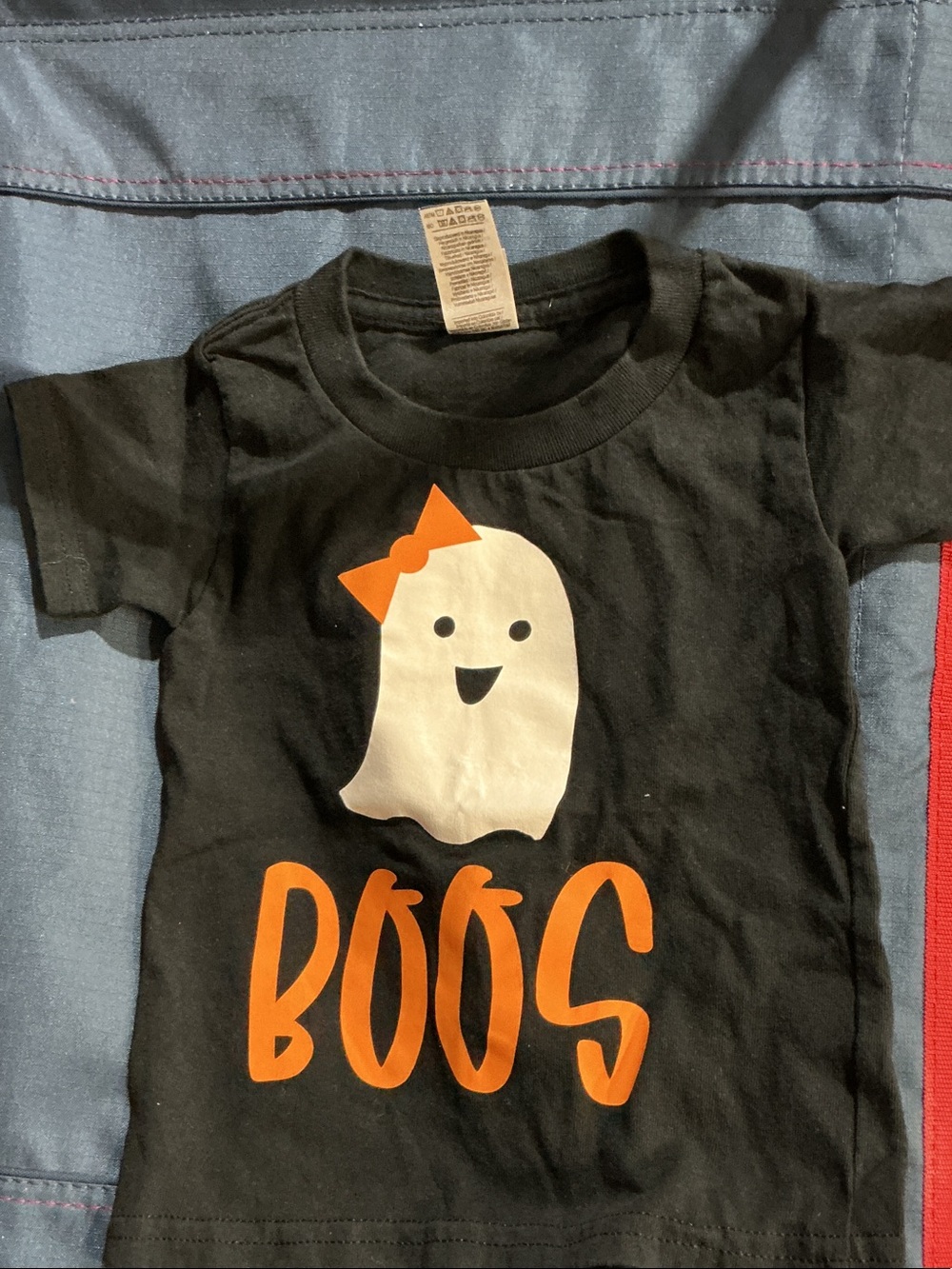 Baby toddler Black Halloween 'Boos' Ghost T-Shirt Costume sz 2